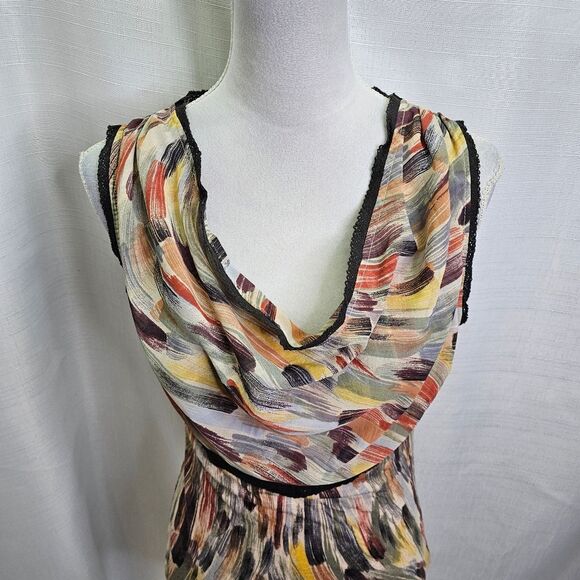 Anthropologie Deletta Abstract Draped Neck Sleeveless Top Size Small - Picture 4 of 9